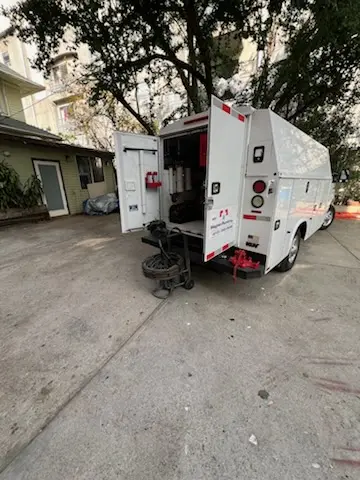 Magnet Plumbing service vehicle on-site for Water Heater Repair in Old Seminole Heights